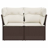 thumbnail of vidaXL  Gartensofa mit Kissen 2-Sitzer Braun Poly Rattan