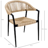 thumbnail of METRO PROFESSIONAL Stapelstuhl mit Armlehen Lario, Alu/Polyratan, Rope Design, beige/schwarz