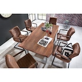 thumbnail of SIT Möbel Boomrand eettafel 160cm | Bord acacia walnootkleurig | Stalen frame zilver gelakt | B 160 x D 85 x H 77 cm | 07189-85 | Serie TABLES&CO