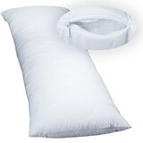 thumbnail of 2 Kissenbezüge inkl. Füllkissen Seitenschläferkissen Stillkissen 40 x 145 cm Natur