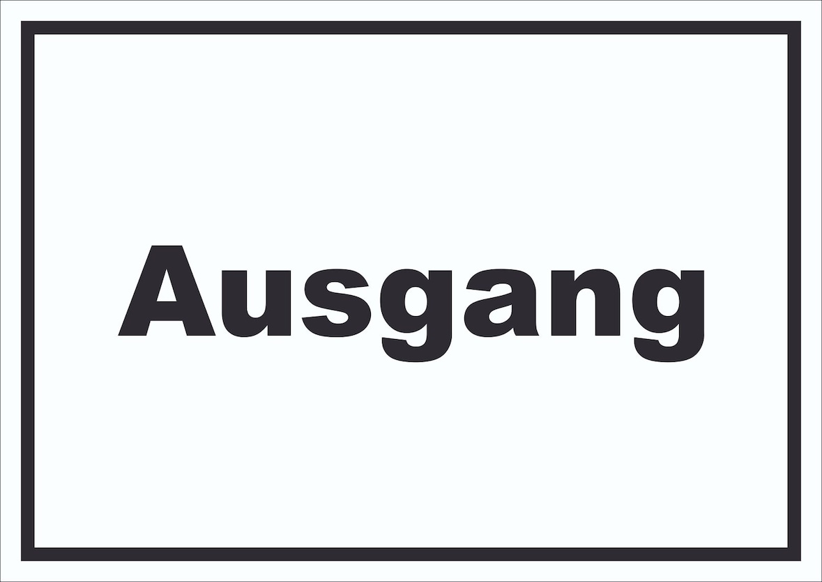 Ausgang Schild mit Text Exit Schluss waagerecht A2 (420x594mm)