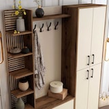 thumbnail of Meuble d'entrée en aggloméré Viyana crème et noyer Hanah Home