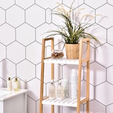 thumbnail of kleankin Estantería Escalera de Bambú de 4 Niveles Mueble de Almacenaje Multifuncional para Baño Salón Cocina 35x36x138,5 cm Blanco y Natural