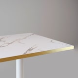thumbnail of Restootab - Tavolo bistrot 70x70cm laminato marmo bianco canti ottone
