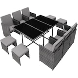 thumbnail of tectake Salon de jardin MALAGA 10 places avec housse de protection - gris - 403867
