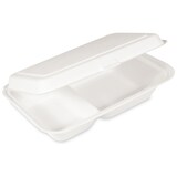thumbnail of 250x Bio Menüboxen Lunch-Boxen 2-geteilt aus Zuckerrohr Bagasse 250x162x63 mm