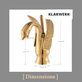 thumbnail of ADRIAN | Design Edelstahl Badarmatur  in Schwan Optik | Gold glänzend luxuriöse Waschtischarmatur Hotel Gastronomie | Mischbatterie Bad 2 Anschlüsse