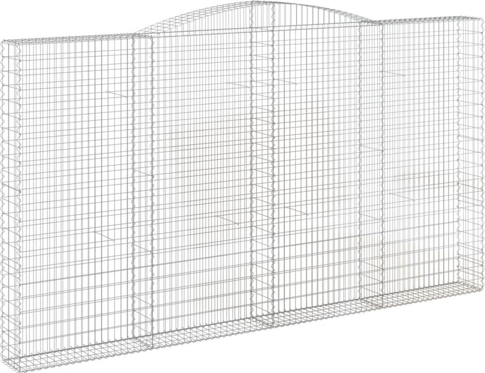 vidaXL Gabionen mit Hochbogen 6 Stk. 400x30x220/240cm Verzinktes Eisen