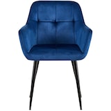 thumbnail of Silla de salón Emia en terciopelo Terciopelo/Azul