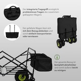 thumbnail of Bollerwagen faltbar mit Sonnendach 75 kg Tragkraft pannensichere Räder Tasche Teleskopgriff schwarz