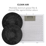 thumbnail of Klarstein Barett Inselabzugshaube Ø35cm Umluft 560 m³/h LED Aktivkohlefilter Weiß