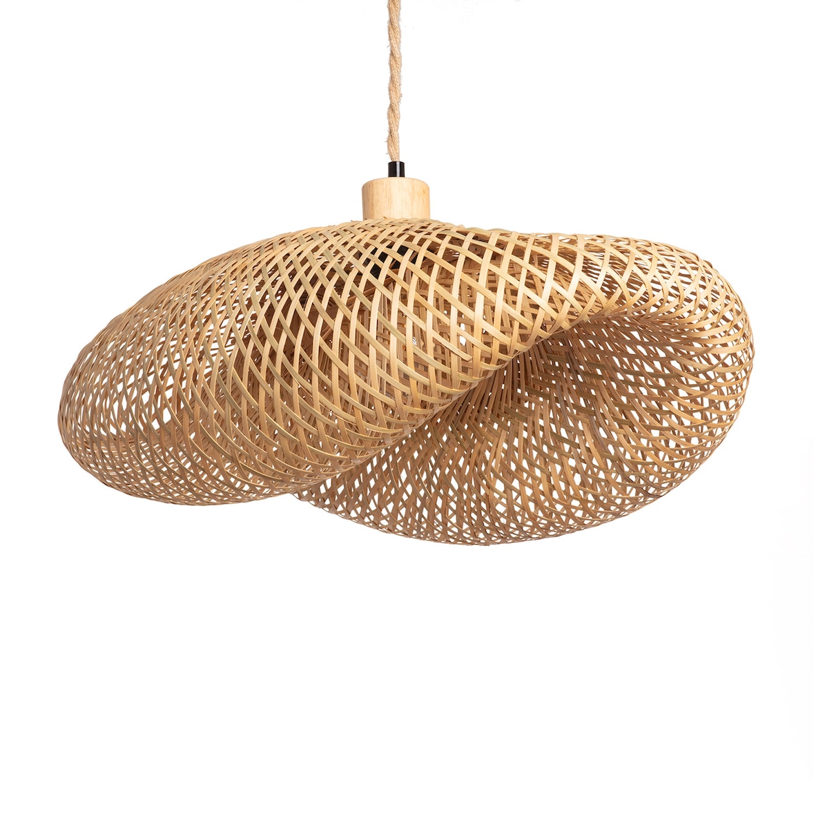 Ledkia Lámpara Colgante Bambú Kathu Karatasi Natural
