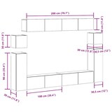 thumbnail of vidaXL 8-tlg. TV-Schrank-Set Wandmontage Artisan-Eiche Holzwerkstoff
