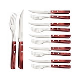 thumbnail of Tramontina STEAK-/PIZZA Besteck, 12-teilig, 6 Personen, Edelstahl, spülmaschinenfest, Holzgriff FSC