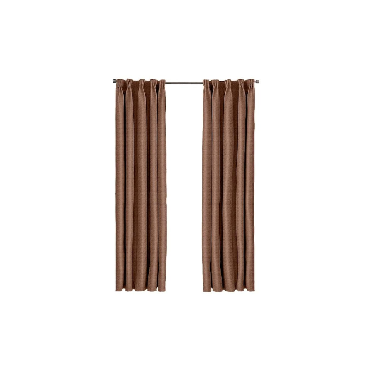 Larson - Luxe geweven blackout gordijn - met haken - 1.5m x 2.5m - Chocoladebruin