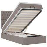 thumbnail of vidaXL Ottoman-Bett mit Matratze & LEDs Taupe 90x190 cm Stoff
