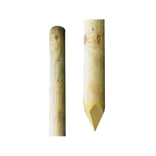 Palo tondo per recinzioni in legno di pino impregnato a punta LASA - Ø6 - 200 cm.