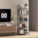 thumbnail of Standregal Metall schwarz 60x30x170,5 cm, 5 Ebenen, offenes Bücherregal im Industrie-Stil