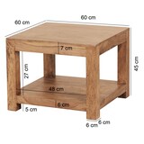 thumbnail of Couchtisch `Nako` Massivholz: Landhausstil, Ablagefach, robust, pflegeleicht. Beige, 60x60x45 cm | Kadima Design