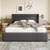 thumbnail of Stauraumbett 180x200 Doppelbett mit Hydraulik Lattenrost Gepolstertes Kopfteil Stauraum Modern Stabil Schlafzimmer Grau