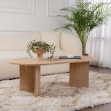 thumbnail of Table basse ovale en aggloméré Sable chêne Hanah Home