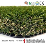 thumbnail of Gazon artificiel, hauteur 40 mm, 2 x 20 m, gazon synthétique, gazon de jardin, 40 m²
