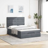 thumbnail of vidaXL Ottoman-Bett mit Matratzen & LEDs Dunkelgrau 140x190 cm Samt