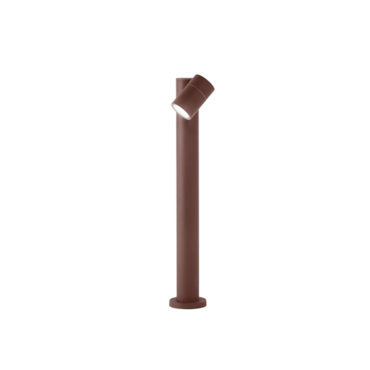 Puxe - Poste de jardim com 1 lâmpada E27, máx. 35W, IP65, alumínio pintado, poste para exterior, aço Corten - Perenz