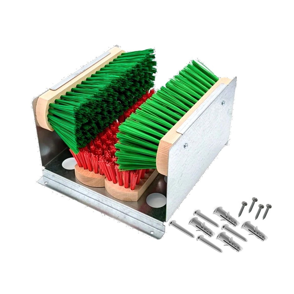 Profi Schuhputzer Schuh und Stiefelputzer Schuhreiniger Besen-Set Schuhabtreter Stiefelreiniger Metall und Holz
