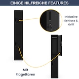 thumbnail of Umkleideschrank Spind TOKIO 2 Abteile Etikettenhalter Lüftungsschlitze Umkleidespind Schließfachschrank Garderobenspind 185x31,7x45cm Schwarz