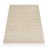 thumbnail of Teppich Kurzflor Struktur Wohnzimmer schmutzabweisend Creme Rechteckig 240x340 | 100% Polypropylen | Florhöhe: 7 mm | pflegeleicht