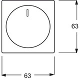 thumbnail of Drehknopf, Dimmer, schwarz, matt, ohne ISO Aufdruck, Kontrollfenster/Lichtauslass