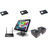 thumbnail of Netzwerk Mobiles Kassensystem für Restaurant: 3 Kellnerterminal, 2 Bondrucker, Hauptkasse