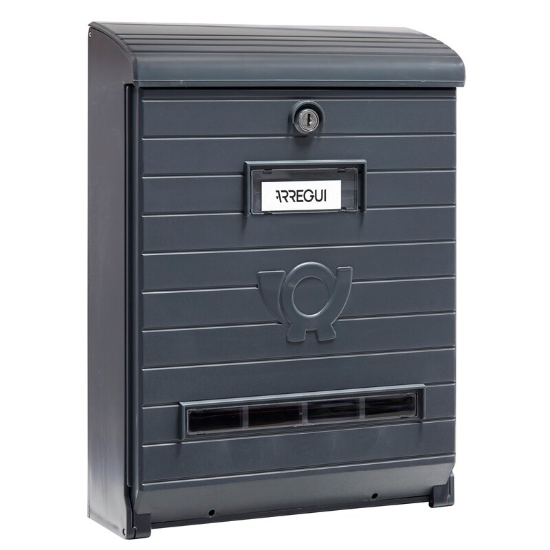 ARREGUI Mare E1065 Buzón Exterior de Plástico de Gran Resistencia Tamaño L (Revistas y Sobres C4), Buzón de Correo Grande, No Corrosible, Gris
