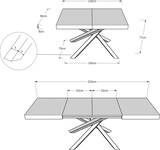 thumbnail of Ausziehbarer Tisch 90x120/224 cm Volantis Noce Gestell 4/B