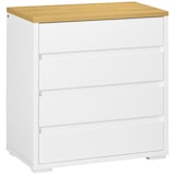 thumbnail of HOMCOM cómoda moderna con 4 cajones mueble cajonera de madera para dormitorio salón habitación 70x37x75 cm blanco y natural