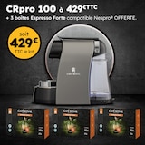 thumbnail of Machine à Café CRpro 100 compatible avec les Capsules de café Nespresso®* Professional + 3 Boîtes Espresso Forte soit 150 Dosettes Pro