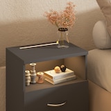 thumbnail of CASARIA® Nachttisch 2er Set mit Schubladen & Beleuchtung Anthrazit