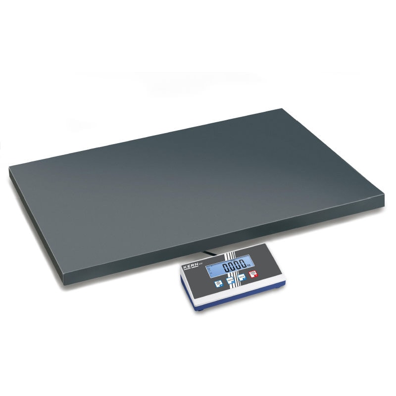 Kern sehr große Plattformwaage. Wägebereich bis max. 150kg Ablesbarkeit 50g. Mit Netzteil und Batterien.