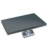 thumbnail of Kern sehr große Plattformwaage. Wägebereich bis max. 150kg Ablesbarkeit 50g. Mit Netzteil und Batterien.