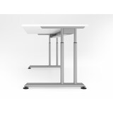 thumbnail of PROREGAL Schreibtisch Nilo | Nussbaum | Graues Gestell | BxT 80x80cm | Arbeitshöhe 68-82cm | höhenjustierbar, 1cm Raster | C-Fuß-Gestell