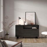 thumbnail of Sideboard, Küche, Schrank, Dielenschrank, 150x35x87cm, 3 Türen, Industriedesign, Moderner Stil, Schwarz _ 67_6
