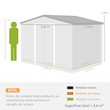 thumbnail of Outsunny Abrigo de Jardim de 4,1 m² 236x174x190 cm para Armazenamento de Ferramentas com Portas de Correr e 4 Janelas de Ventilação Cinza