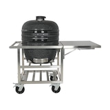 thumbnail of METRO PROFESSIONAL Barbacoa de carbón vegetal kamado Naggado Pro, 140 x 91 x 127 cm, mesa lateral plegable y ruedas, cerámica/ acero inoxidable, negro