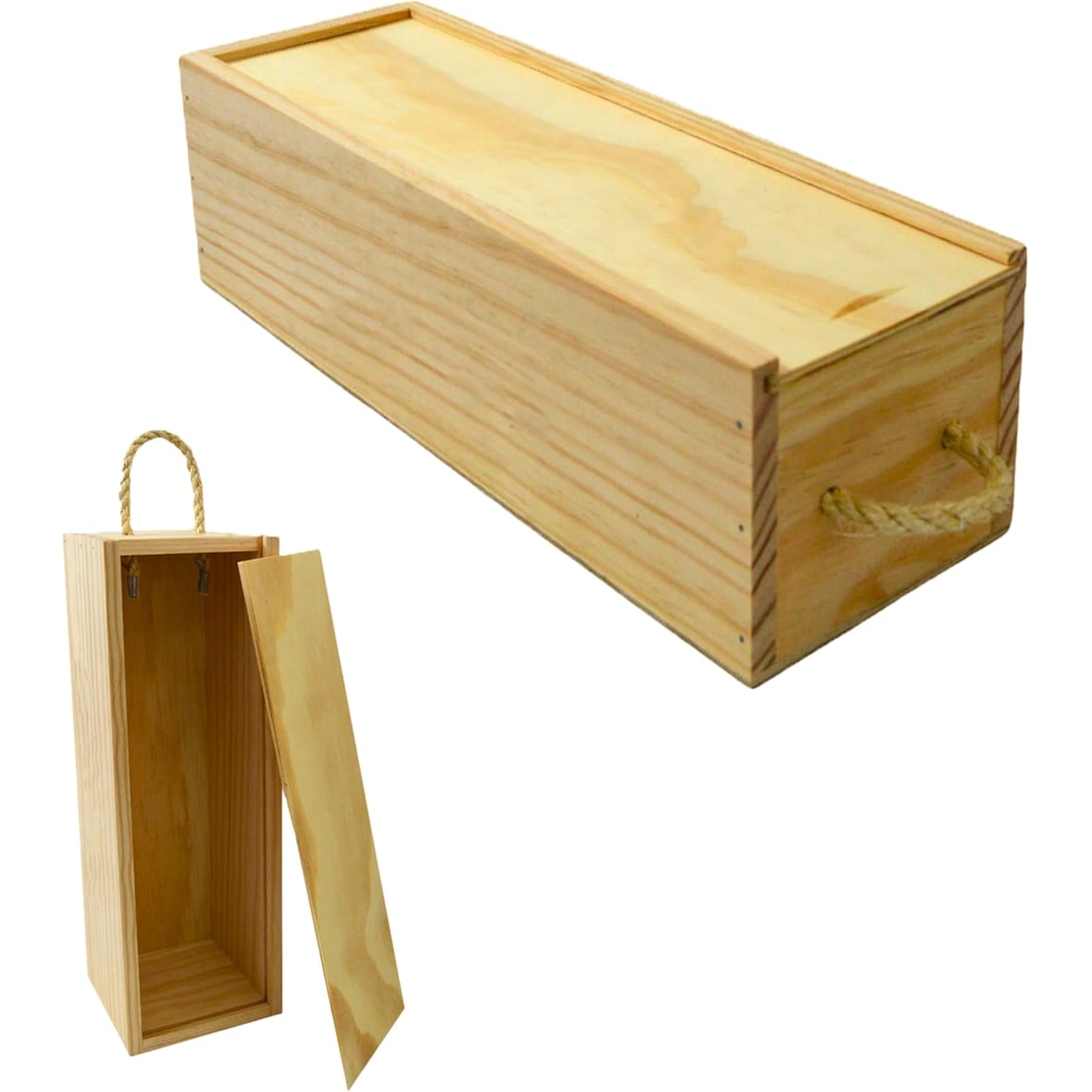 Espirito Rebelde Holzkiste für Wein 105x95x320 mm (1 Flasche) - Weinkiste aus Holz, Weingeschenkbox, Holzkiste für Flaschen