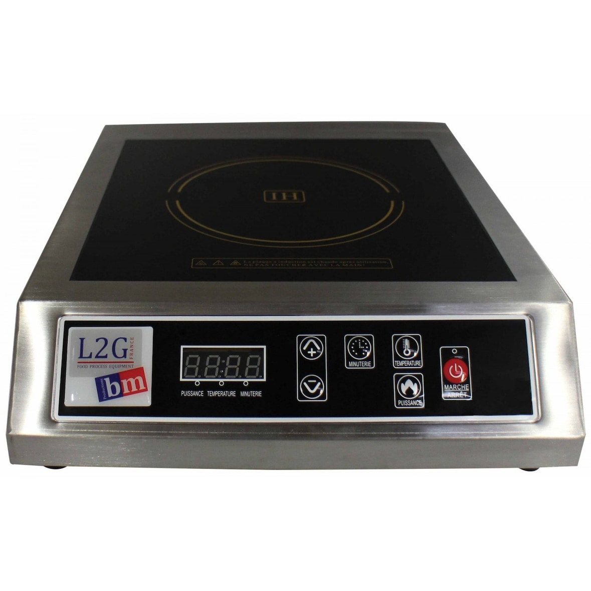 Plaque à induction 3500 W - 1 zone  Ø 120 à 260 mm - 10 niveaux - inox