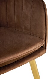 thumbnail of Esszimmerstuhl SULIS - Samt Braun 60x86x57 cm Gold | Essstühle Esszimmerstühle Küchenstühle Wohnzimmerstühle