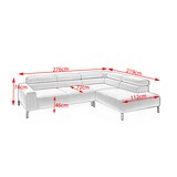 thumbnail of KAWOLA Sofa DELIA Ecksofa Feincord weiß Recamiere rechts