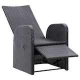 thumbnail of vidaXL Gartensessel mit Kissen 2 Stk. Verstellbar Schwarz Poly Rattan