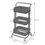 thumbnail of Serveerwagen HWC-C64, keuken trolley bar trolley thee trolley transport trolley ~ zwart met handvat